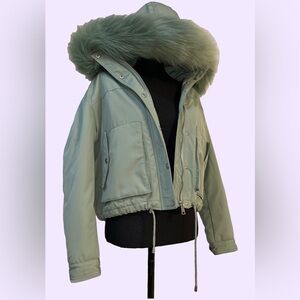 MISS SELFRIDGE Faux Fur Hooded Parka Coat NWT